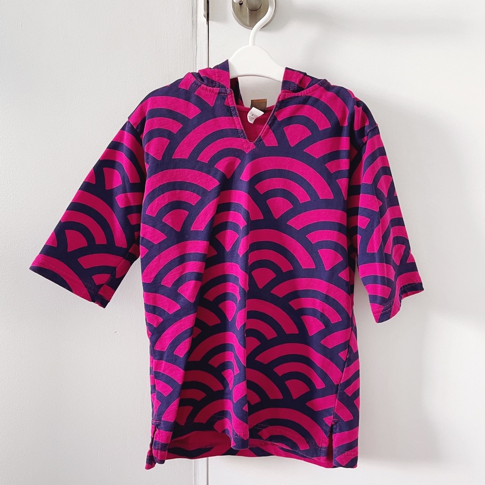 Tea Collection hooded tunic / swim coverup - Size 5 vguc